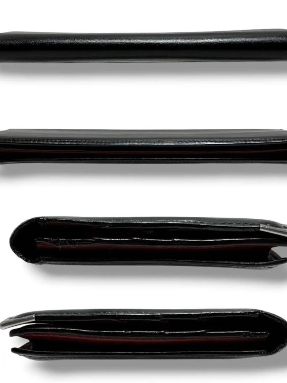 Excellent Cartier Black Leather Long Wallet Bill/Card Case w/ Card